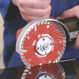 Dry cutting diamond blades for natural stone for manual angle grinders